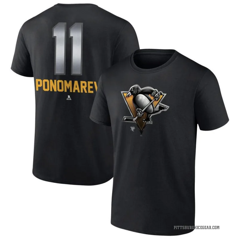Vasily Ponomarev Youth Black Pittsburgh Penguins Midnight Mascot Logo T-Shirt