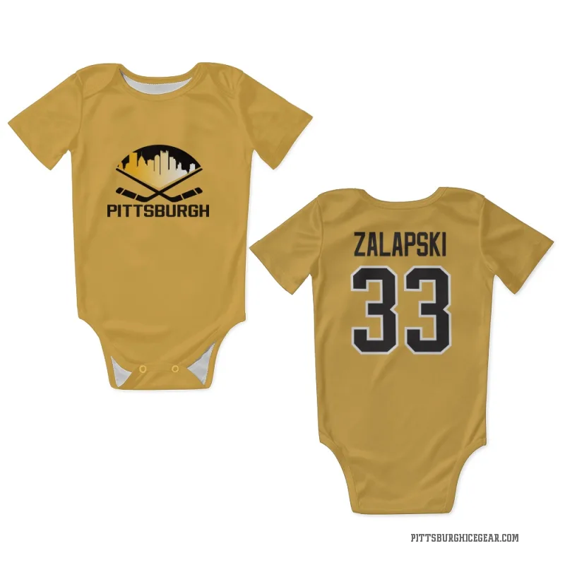 Zarley Zalapski  Gold Pittsburgh Penguins  Newborn & Infant Bodysuit